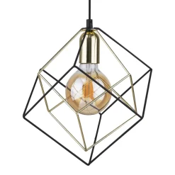 Lampa Wisząca ALAMBRE Czarny Złoty 1xE27
