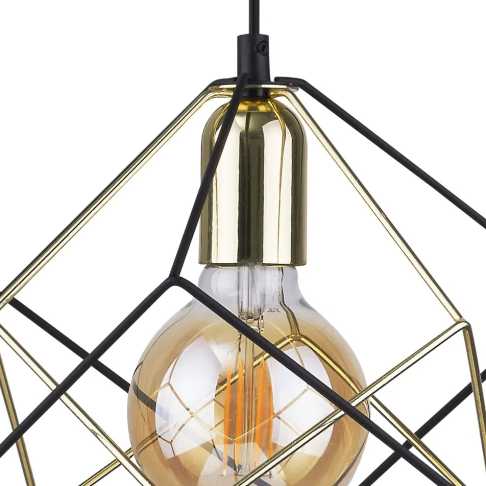 Lampa Wisząca ALAMBRE Czarny Złoty 1xE27