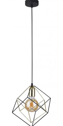 Lampa Wisząca ALAMBRE Czarny Złoty 1xE27