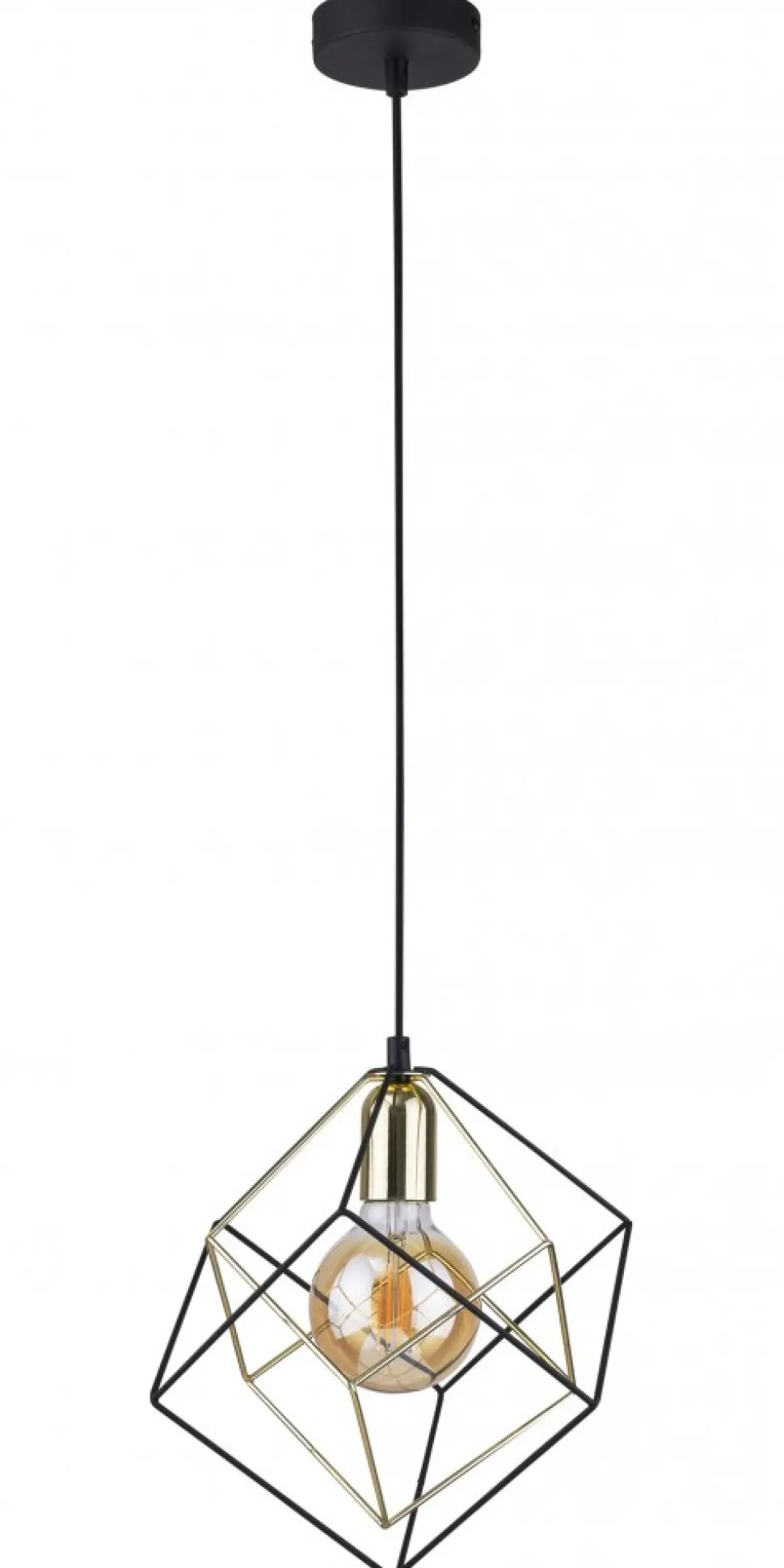 Lampa Wisząca ALAMBRE Czarny Złoty 1xE27