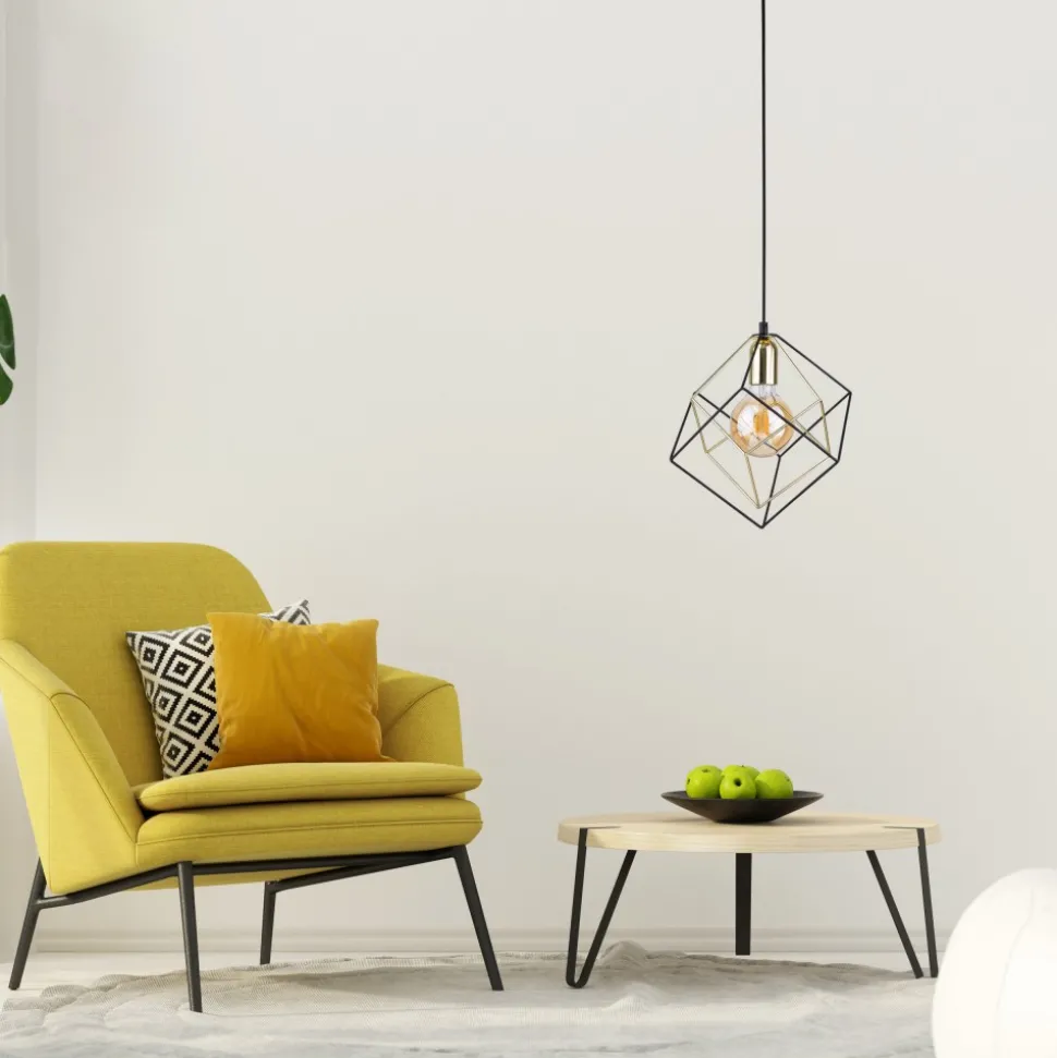 Lampa Wisząca ALAMBRE Czarny Złoty 1xE27