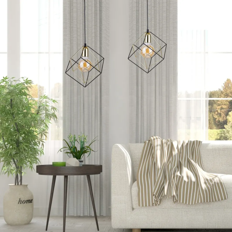 Lampa Wisząca ALAMBRE Czarny Złoty 1xE27