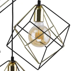 Lampa Wisząca ALAMBRE Czarny Złoty 4xE27