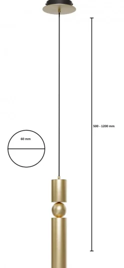 Lampa Wisząca ALAS Złoty 1xGU10