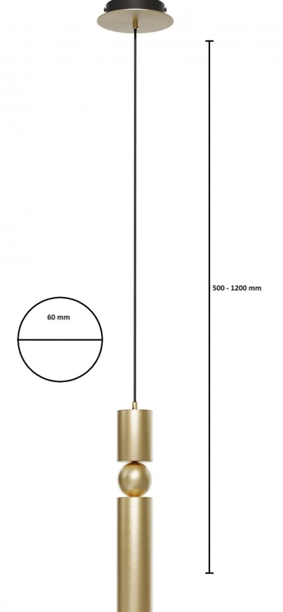 Lampa Wisząca ALAS Złoty 1xGU10