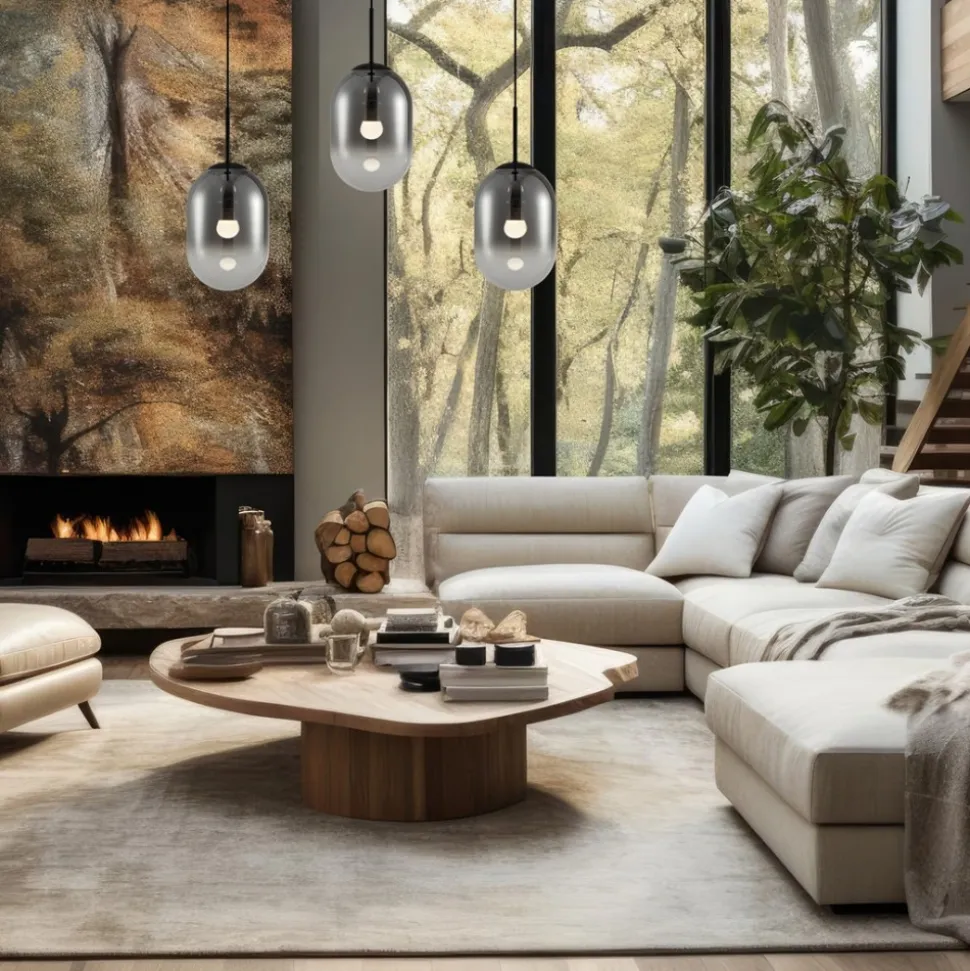Lampa Wisząca ALIAS Czarny Szklane Klosze 3xE14