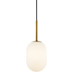 Lampa Wisząca ALIAS Złoty Szklany Klosz 1xE14 12cm