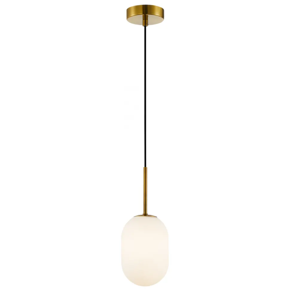 Lampa Wisząca ALIAS Złoty Szklany Klosz 1xE14 12cm