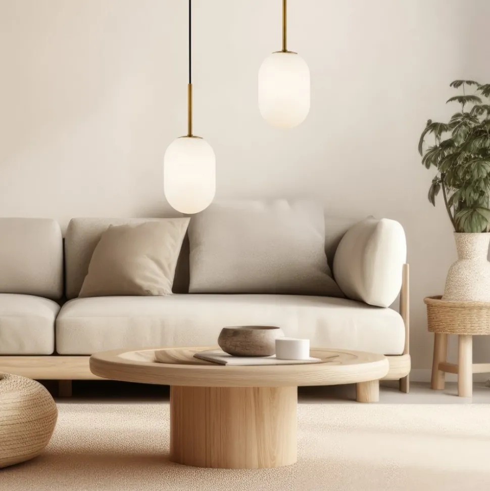 Lampa Wisząca ALIAS Złoty Szklany Klosz 1xE14 12cm