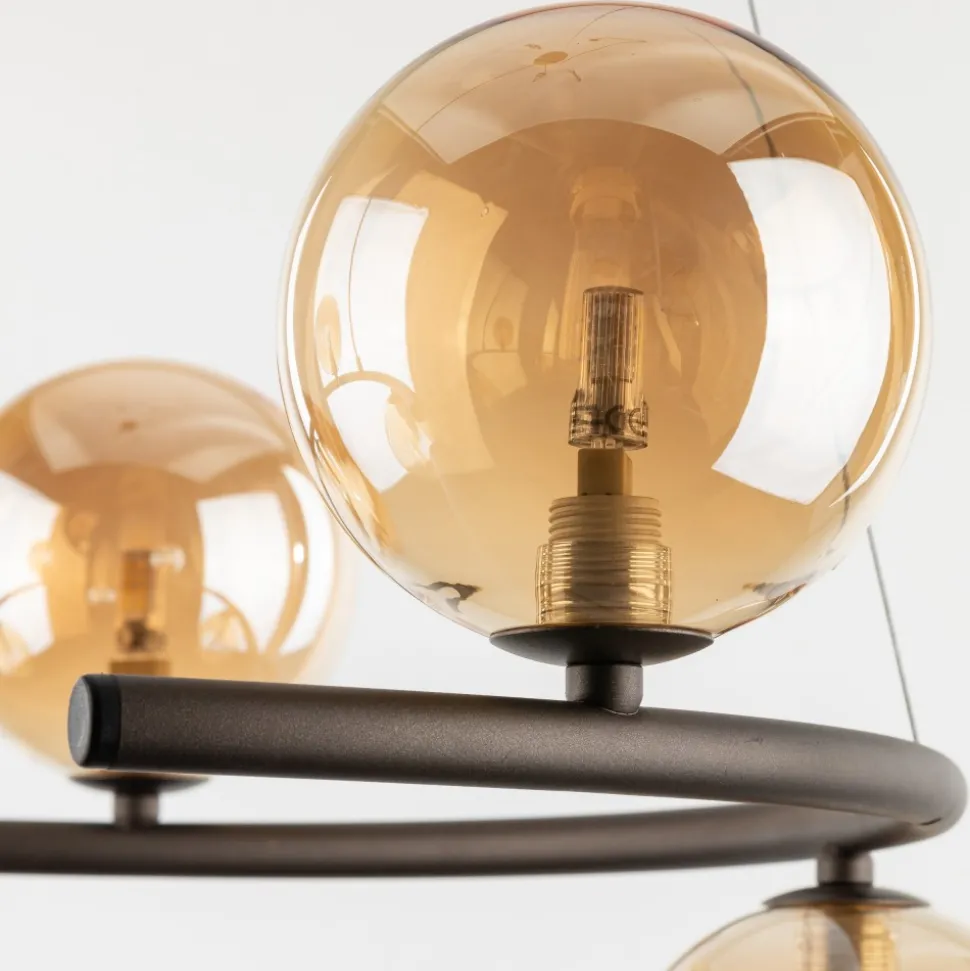 Lampa Wisząca ANABELLE Brązowy Szklane Klosze 6xG9