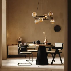 Lampa Wisząca ANABELLE Brązowy Szklane Klosze 6xG9