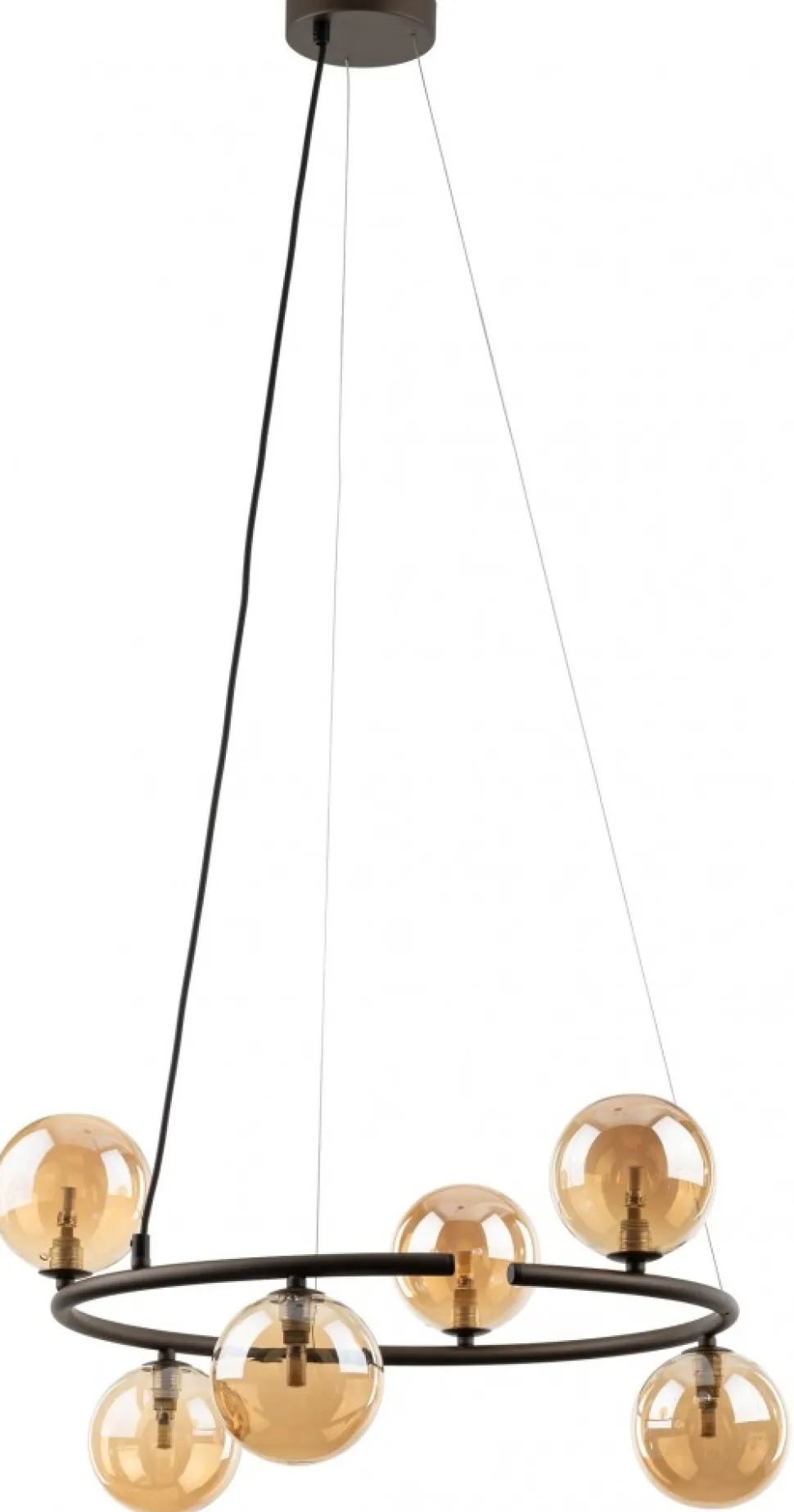Lampa Wisząca ANABELLE Brązowy Szklane Klosze 6xG9