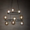 Lampa Wisząca ANABELLE Czarny Grafitowy Szklane Klosze 9xG9