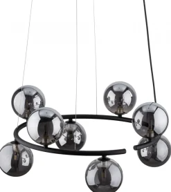 Lampa Wisząca ANABELLE Czarny Grafitowy Szklane Klosze 8xG9