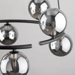 Lampa Wisząca ANABELLE Czarny Grafitowy Szklane Klosze 8xG9