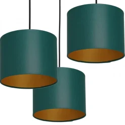 Lampa Wisząca ARDEN Zielony Złoty Abażur 3xE27 Plafon