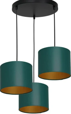 Lampa Wisząca ARDEN Zielony Złoty Abażur 3xE27 Plafon