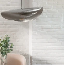 Lampa wisząca Arlo srebrna metalowa