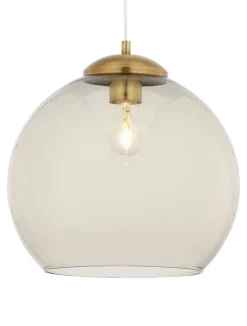 Lampa Wisząca ASTI Patyna Szary Szklany Klosz 1xE27 29 cm