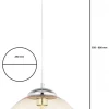 Lampa Wisząca ASTI Srebrny Bursztynowy Szklany Klosz 1xE27 29 cm