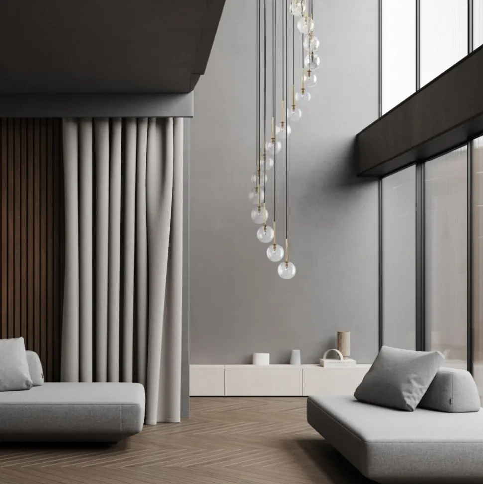 Lampa wisząca AURORA czarna 16xG9
