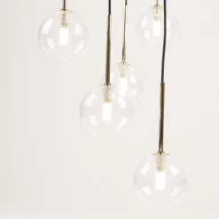 Lampa wisząca AURORA czarna klosz transparentny 26xG9