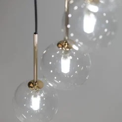 Lampa wisząca AURORA czarna klosz transparentny 26xG9