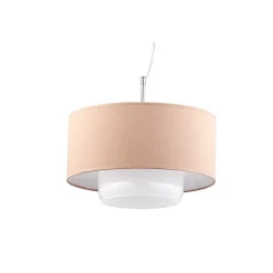 Lampa Wisząca AVEO Brązowy Bialy Abażur Szklany Klosz 1xE27 35 cm