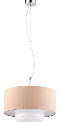 Lampa Wisząca AVEO Brązowy Bialy Abażur Szklany Klosz 1xE27 35 cm