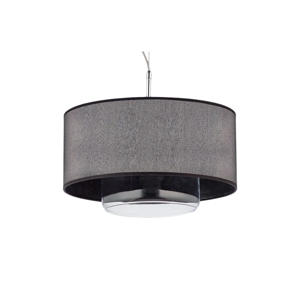 Lampa Wisząca AVEO Czarny Transparentny Abażur Szklany Klosz 1xE27 35 cm