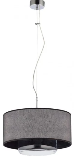 Lampa Wisząca AVEO Czarny Transparentny Abażur Szklany Klosz 1xE27 35 cm