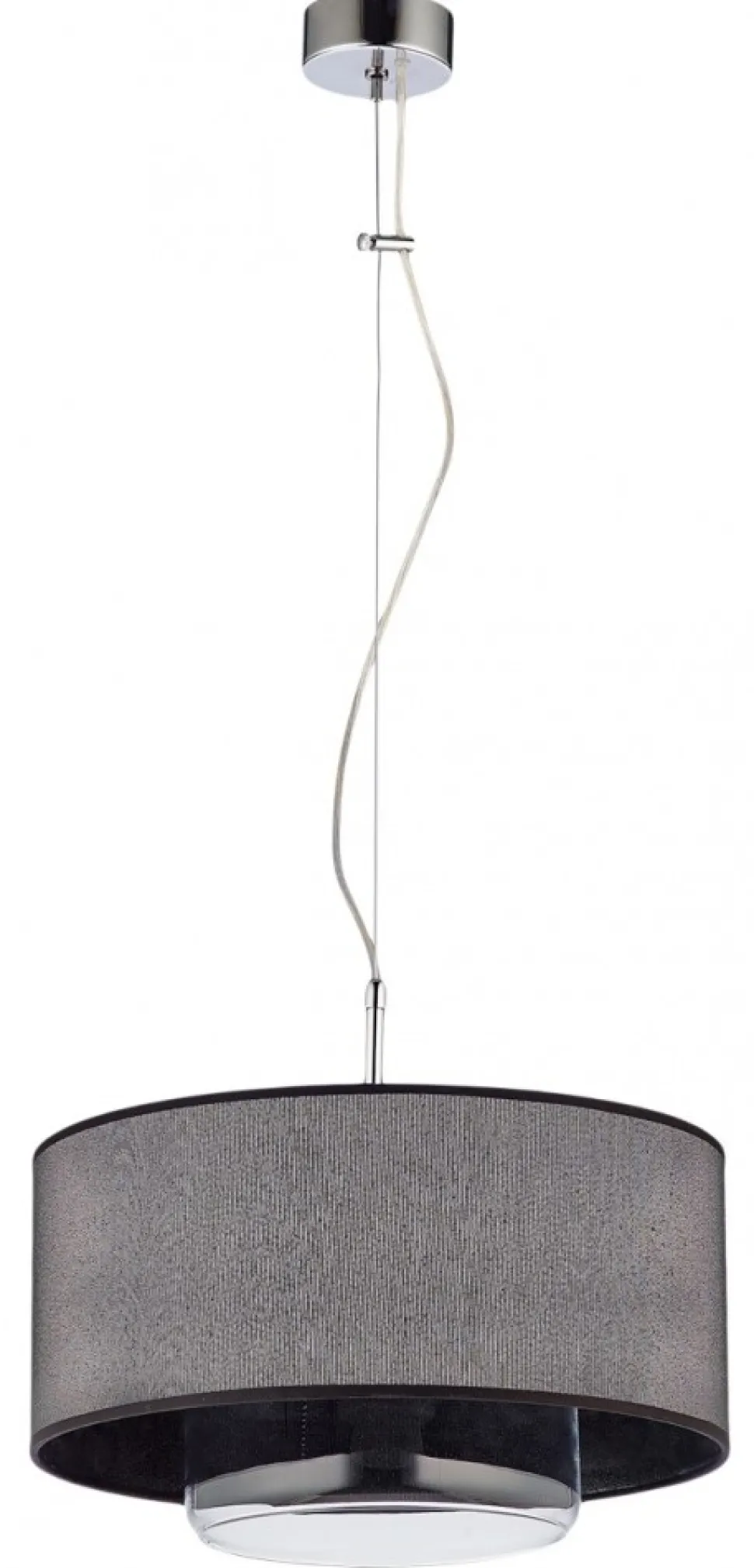 Lampa Wisząca AVEO Czarny Transparentny Abażur Szklany Klosz 1xE27 35 cm