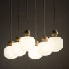 Lampa wisząca BALLO sabia beżowa klosz biały 6xE14