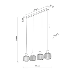 Lampa wisząca BALLO sabia beżowa klosz biały 4xE14