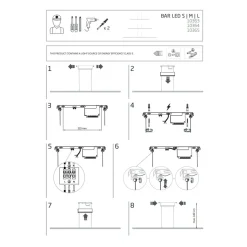 Lampa Wisząca BAR Czarny 24W LED 3000K 150cm