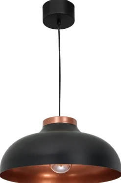 Lampa Wisząca BASCA Czarny Miedziany Metalowy Klosz 1xE27 40 cm