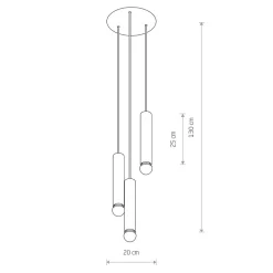 Lampa Wisząca BATON Czarny 3xE27