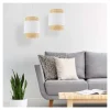 Lampa Wisząca BOHO Biały Beżowy Abażur 1xE27 20cm