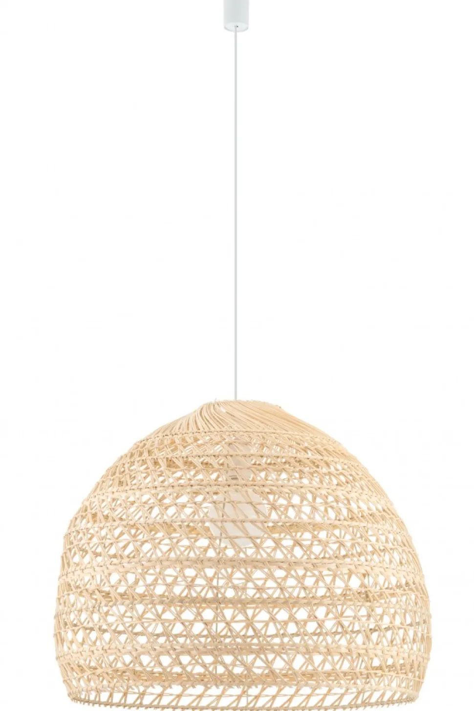 Lampa Wisząca BOHO Biały Brązowy Abażur 1xE27 60cm