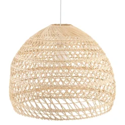 Lampa Wisząca BOHO Biały Brązowy Abażur 1xE27 60cm