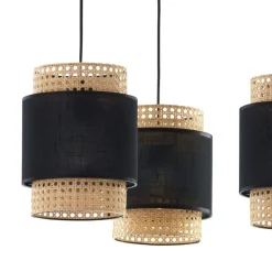 Lampa wisząca BOHO czarna beżowa 3xE27