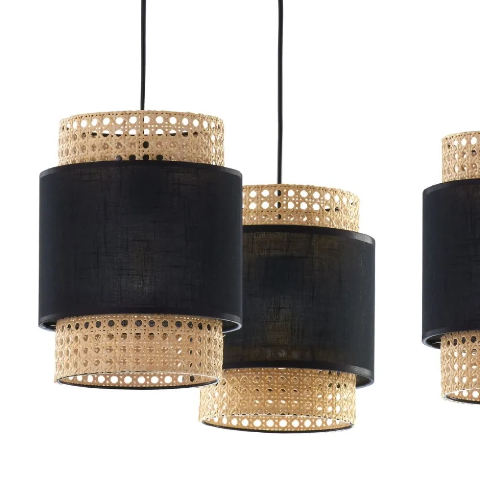 Lampa wisząca BOHO czarna beżowa 3xE27
