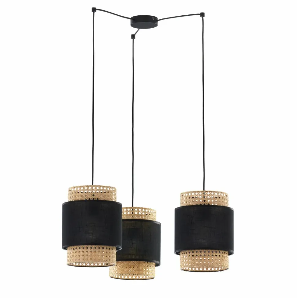 Lampa wisząca BOHO czarna beżowa 3xE27