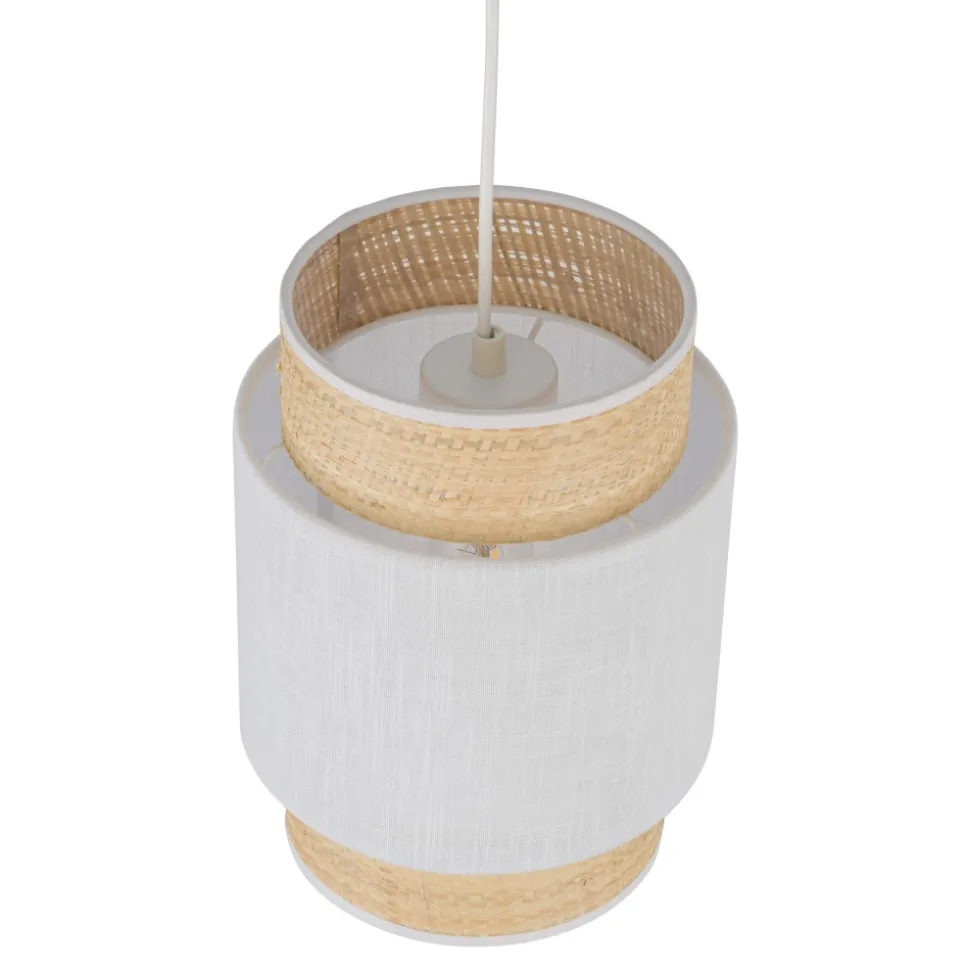 Lampa Wisząca BOHO NEW Biały Beżowy Abażur 1xE27 20cm