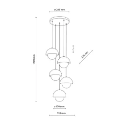 Lampa wisząca BONO beżowa 5xG9