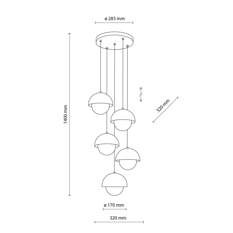 Lampa wisząca BONO beżowa 5xG9