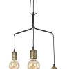 Lampa Wisząca BORNEO Czarny Patyna 3xE27