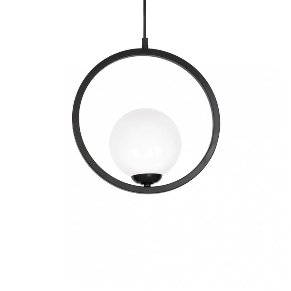 Lampa Wisząca BOSTON Czarny Szklany Klosz 1xE14 14cm