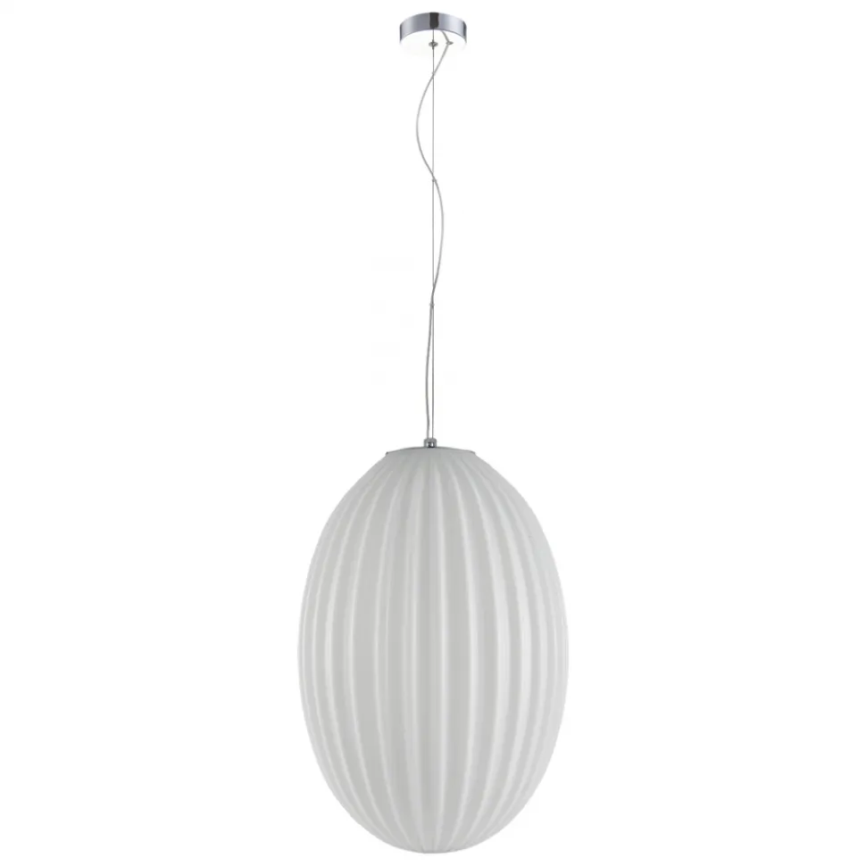 Lampa Wisząca BRAGA Biały Szklany Klosz 1xE27 30cm