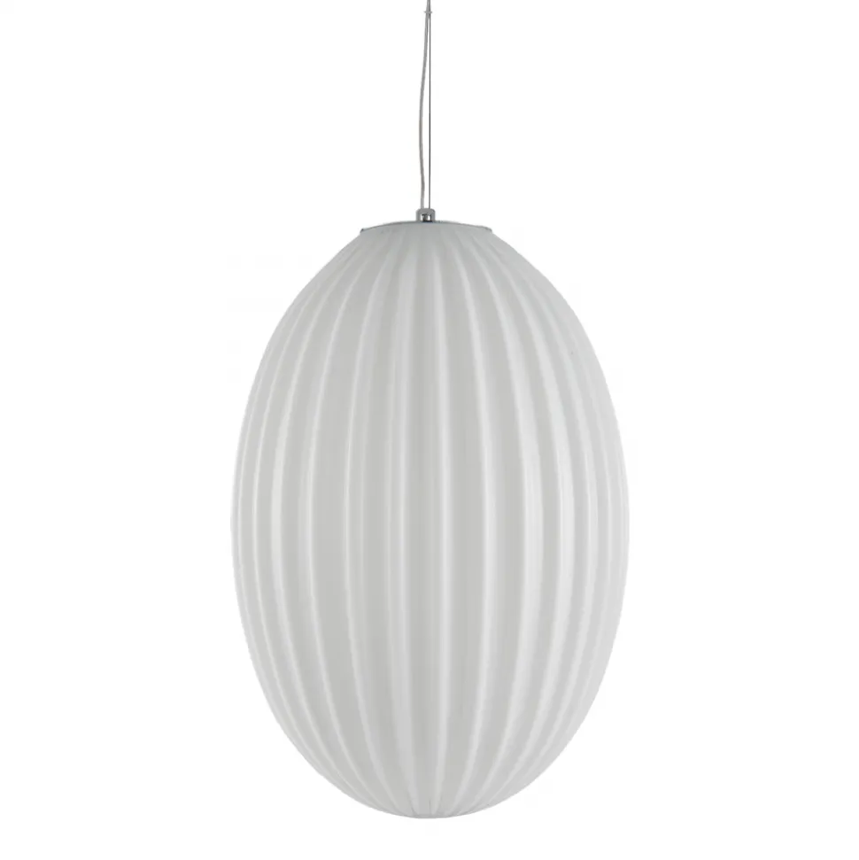 Lampa Wisząca BRAGA Biały Szklany Klosz 1xE27 30cm